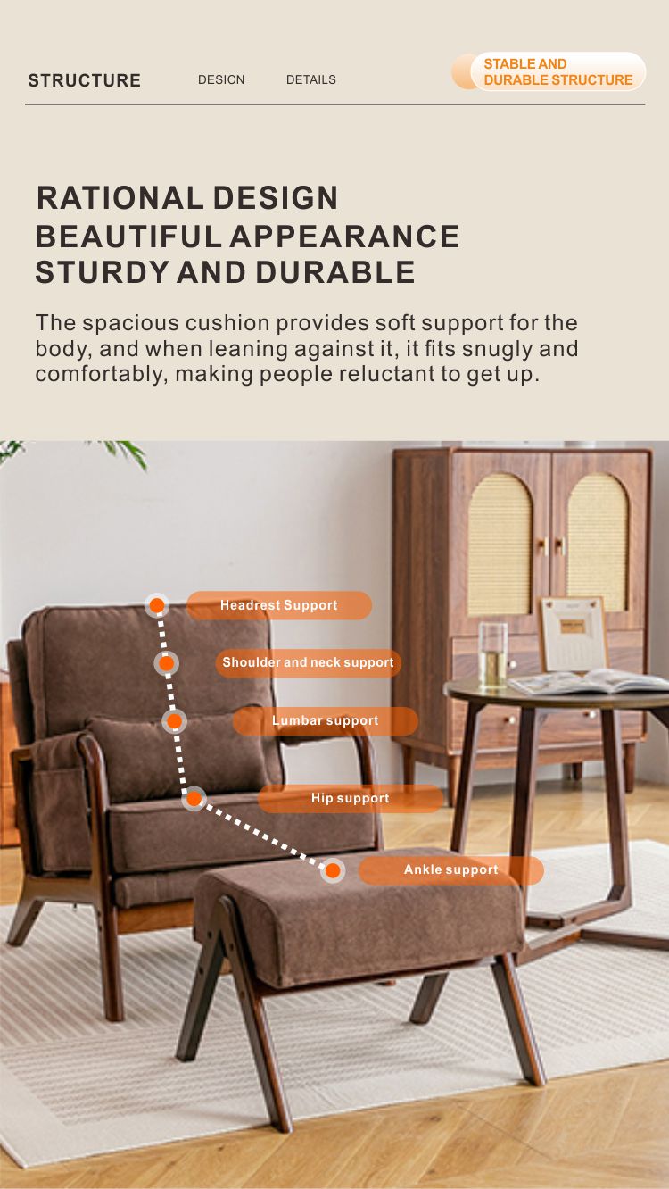 2801 Brown Armchair With Side pocket