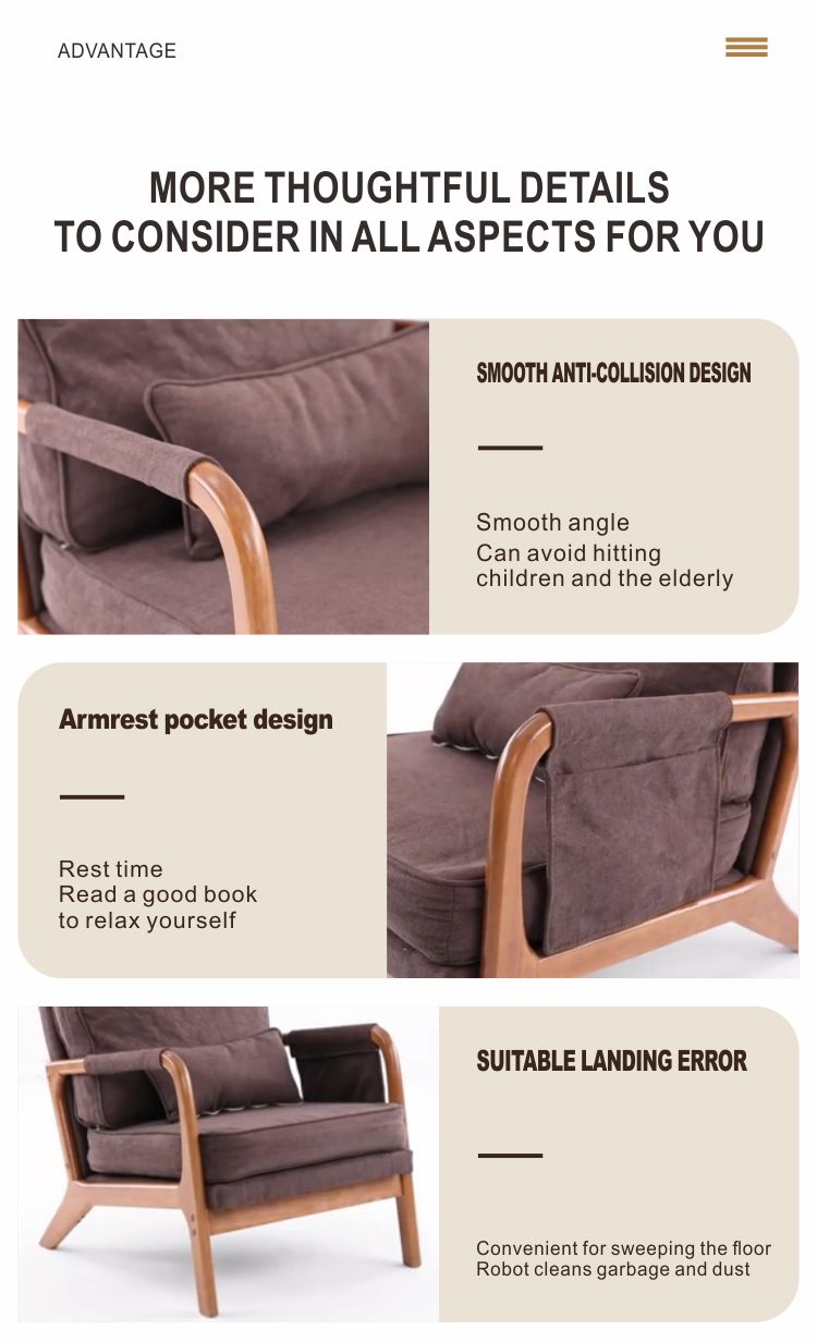 2801 Brown Armchair With Side pocket