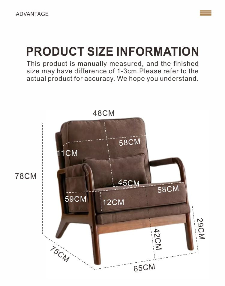 2801 Brown Armchair With Side pocket
