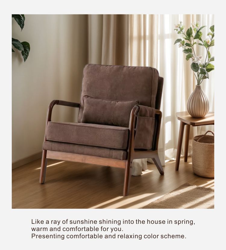 2801 Brown Armchair With Side pocket