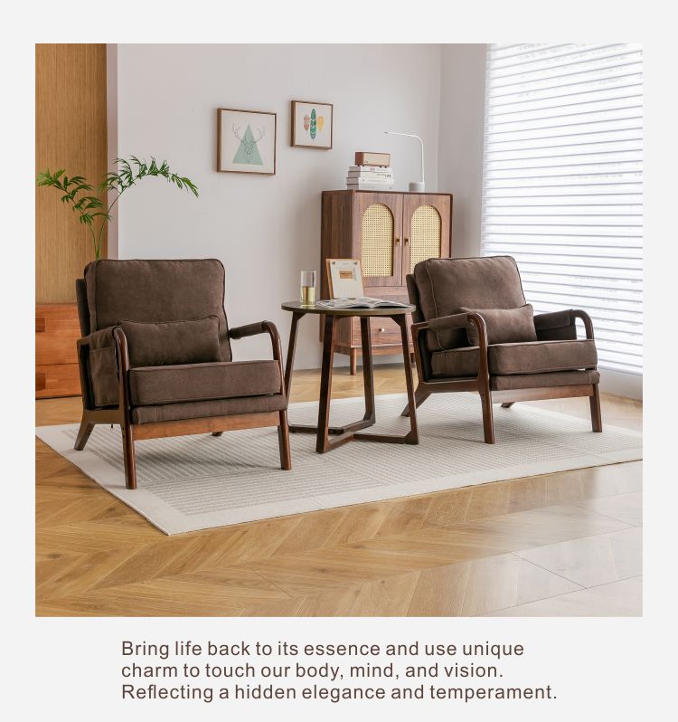 2801 Brown Armchair With Side pocket