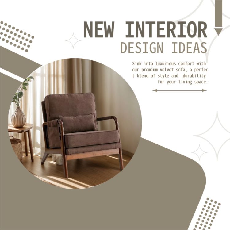 2801 Brown Armchair With Side pocket