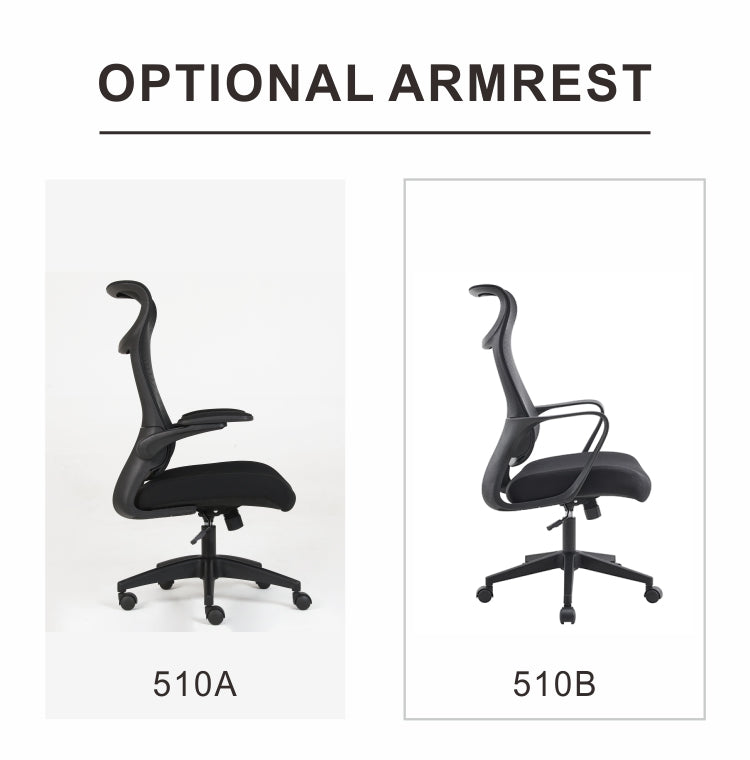 510 Black Mesh Ergonomic Office or Computer Desk Chair with Padded Seat.