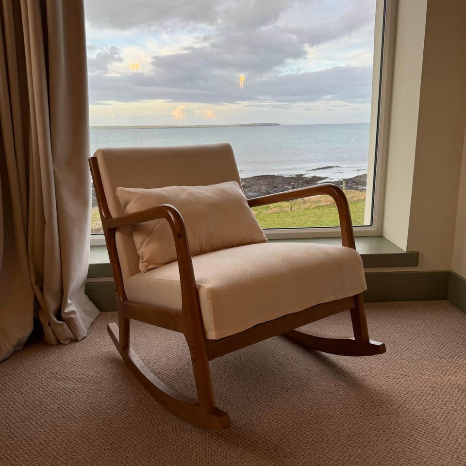 088 Wooden Beige Rocking Chair.