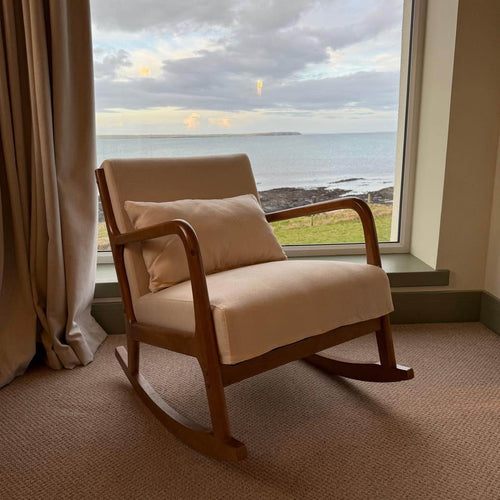 088 Wooden Beige Rocking Chair.
