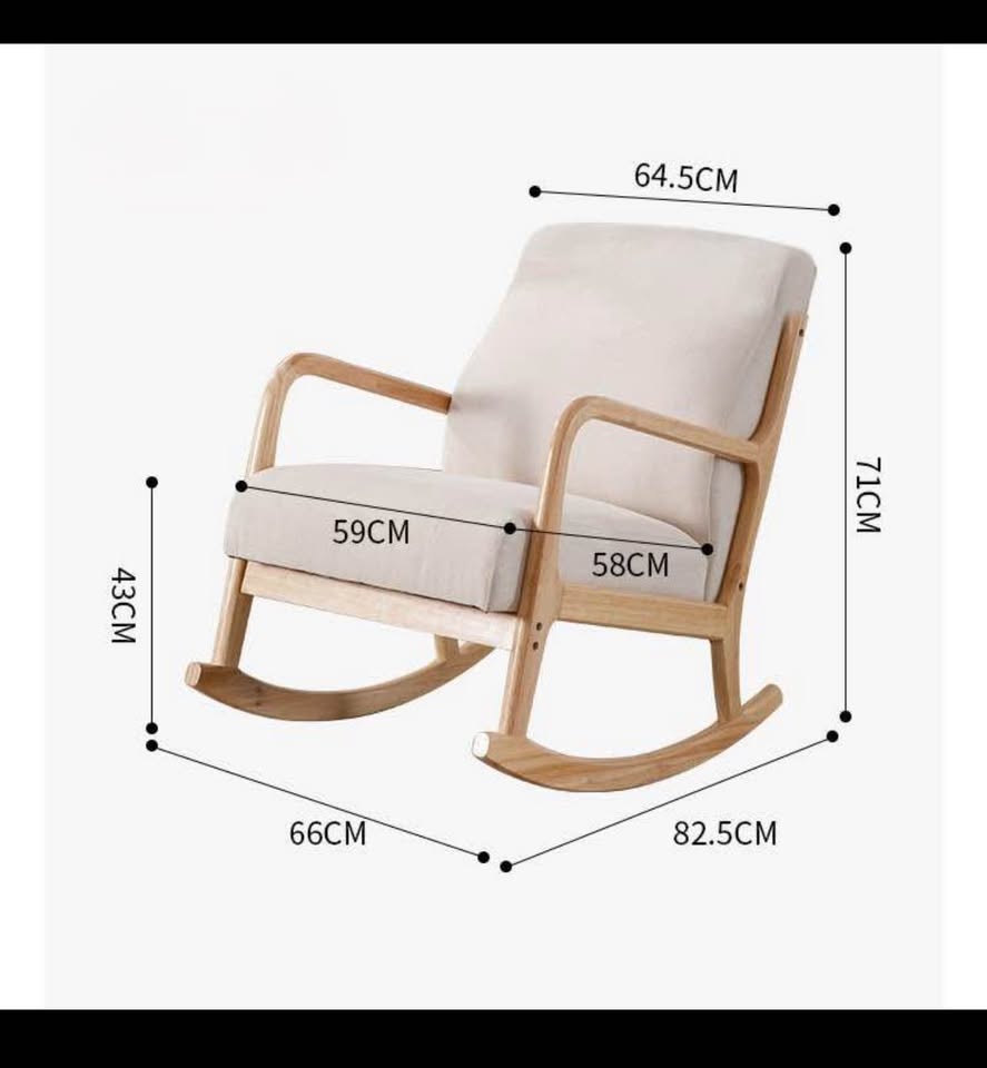 088 Wooden Beige Rocking Chair.