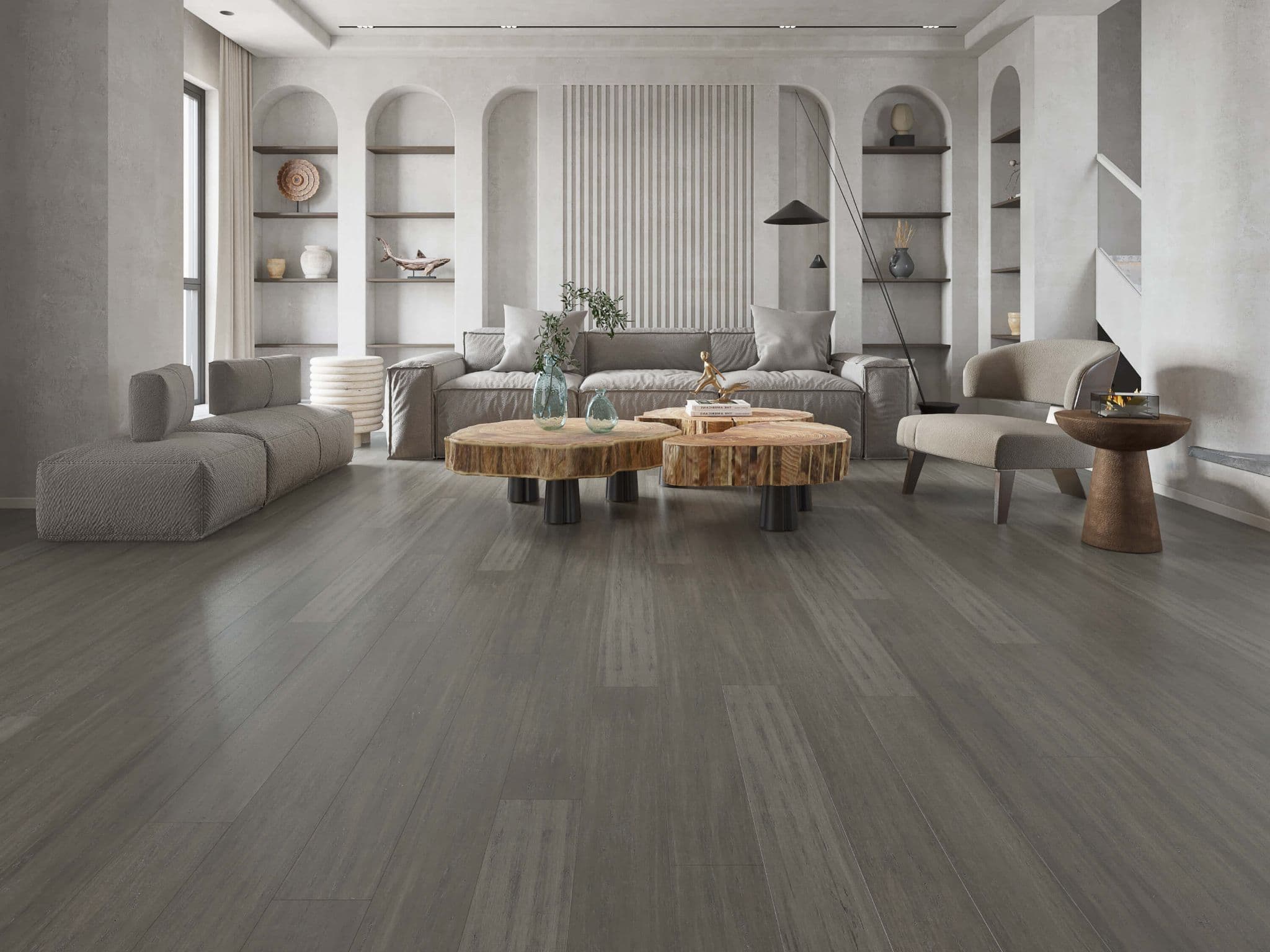 ASHWOOD GREY  STRAND WOVEN SOLID BAMBOO FLOORING UK19021