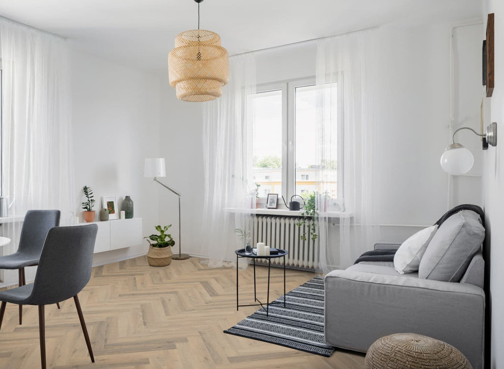 Greige Oak Herringbone
