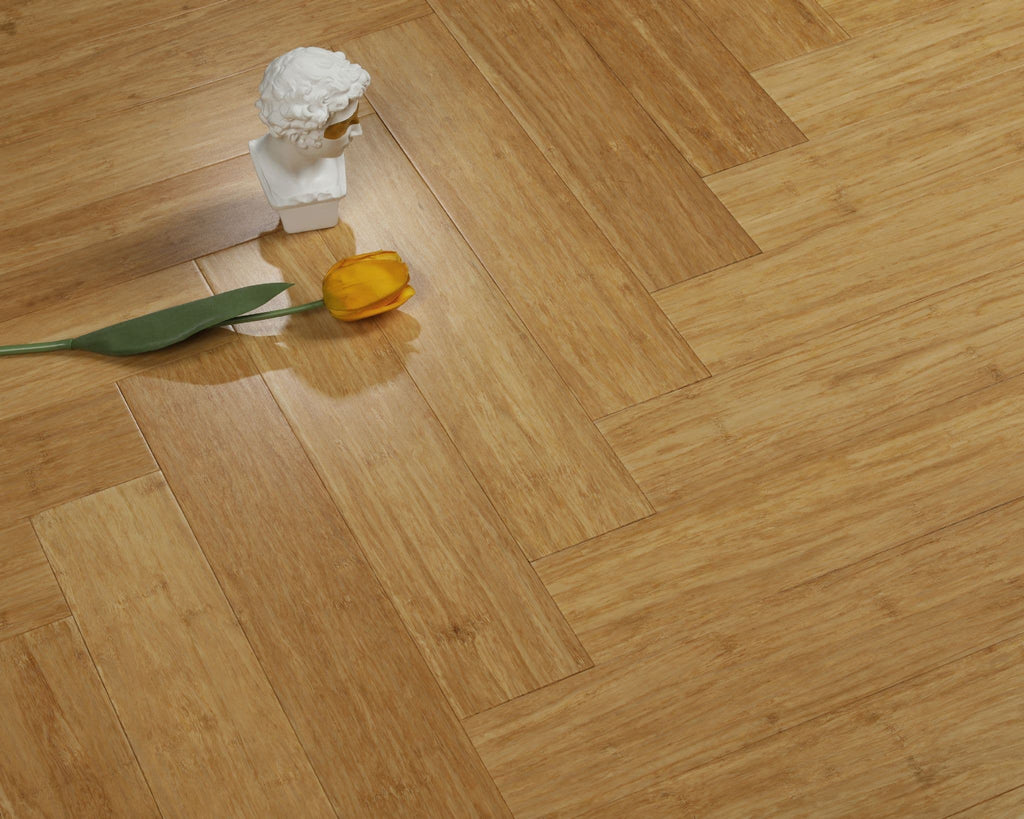 NATURAL HERRINGBONE STRAND WOVEN  BAMBOO FLOORING UK19028
